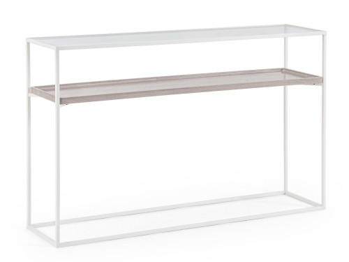 Minimalistyczna biala konsola Laurel