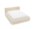 Łóżko tapicerowane z pojemnikiem Puff jasnobeżowe