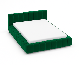 Łóżko tapicerowane z pojemnikiem Puff zielone