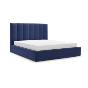 Łóżko tapicerowane z pojemnikiem Lovable kobaltowy niebieski