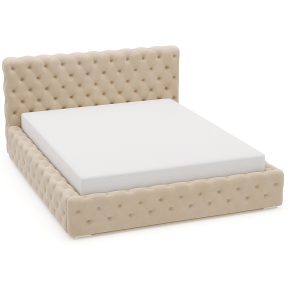 Łóżko tapicerowane Chesterfield beżowe