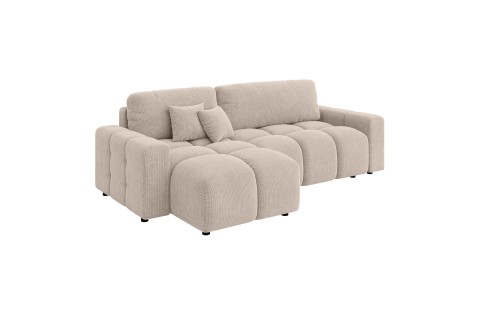 Nowoczesny narożnik z funkcją spania Bubbly ciemny beż