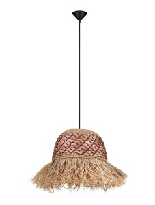 Lampa wisząca boho Falinza naturalna / czerwona