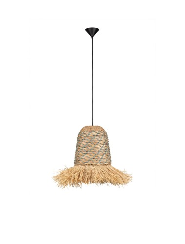 Lampa wisząca boho Falinza naturalna / niebieska