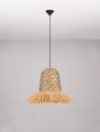 Lampa wisząca boho Falinza naturalna / niebieska