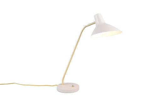 Lampa biurkowa TRAVELLER biała / złota