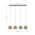 Lampa wisząca SMILLA Line 4 naturalna juta