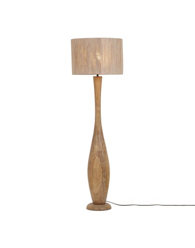 Elegancka lampa podłogowa TOBA drewno / juta