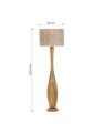 Elegancka lampa podłogowa TOBA drewno / juta