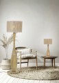 Elegancka lampa podłogowa TOBA drewno / juta
