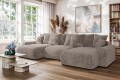 Sofa narożna U z funkcją spania Meva brązowy szenil