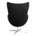Fotel Egg Classic Velvet Czarny na srebrnej nodze