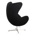 Fotel Egg Classic Velvet Czarny na srebrnej nodze