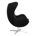 Fotel Egg Classic Velvet Czarny na srebrnej nodze