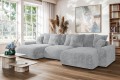 Sofa narożna U z funkcją spania Meva szary szenil