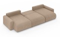 Sofa narożna U z funkcją spania Meva welur w kolorze capuccino