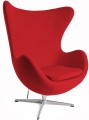 Fotel Jajo czerwona tkanina z domieszką wełny