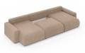 Sofa narożna U z funkcją spania Meva welur w kolorze capuccino