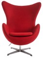 Fotel Jajo czerwona tkanina z domieszką wełny
