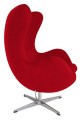 Fotel Jajo czerwona tkanina z domieszką wełny