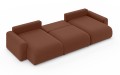 Sofa narożna U z funkcją spania Meva ceglany szenil
