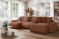 Sofa narożna U z funkcją spania Meva ceglany szenil