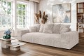 Nowoczesna sofa z funkcją spania Meva beżowy szenil