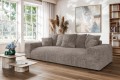 Nowoczesna sofa z funkcją spania Meva brązowy szenil