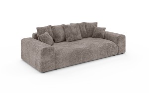 Nowoczesna sofa z funkcją spania Meva brązowy szenil