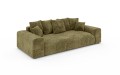 Nowoczesna sofa z funkcją spania Meva oliwkowy szenil