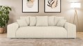 Nowoczesna sofa z funkcją spania Meva kremowy welur