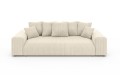 Nowoczesna sofa z funkcją spania Meva kremowy welur