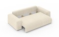 Nowoczesna sofa z funkcją spania Meva kremowy welur