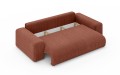 Nowoczesna sofa z funkcją spania Meva ceglasty welur