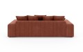 Nowoczesna sofa z funkcją spania Meva ceglasty welur