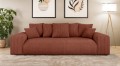 Nowoczesna sofa z funkcją spania Meva ceglasty welur