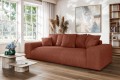 Nowoczesna sofa z funkcją spania Meva ceglasty welur