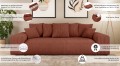 Nowoczesna sofa z funkcją spania Meva ceglasty welur