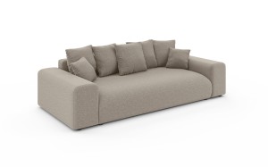 Nowoczesna sofa z funkcją spania Meva beżowy szenil