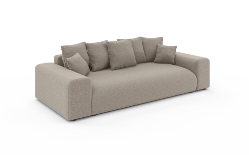 Nowoczesna sofa z funkcją spania Meva beżowy szenil