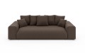 Nowoczesna sofa z funkcją spania Meva brązowy szenil