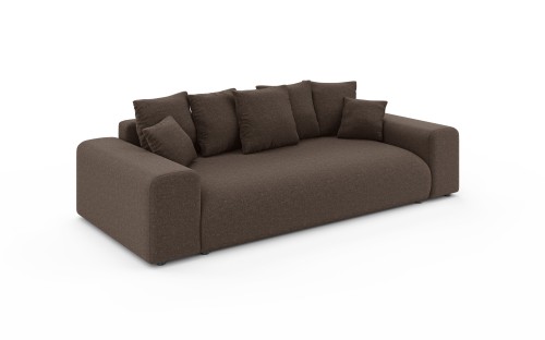 Nowoczesna sofa z funkcją spania Meva brązowy szenil