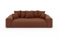 Nowoczesna sofa z funkcją spania Meva ceglasty szenil