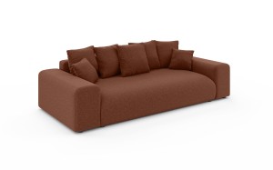 Nowoczesna sofa z funkcją spania Meva ceglasty szenil