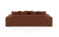 Nowoczesna sofa z funkcją spania Meva ceglasty szenil
