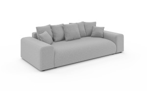 Nowoczesna sofa z funkcją spania Meva popielaty szenil