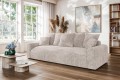 Nowoczesna sofa z funkcją spania Meva Small beżowy szenil
