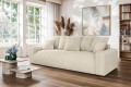 Nowoczesna sofa z funkcją spania Meva Small kremowy welur