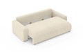 Nowoczesna sofa z funkcją spania Meva Small kremowy welur