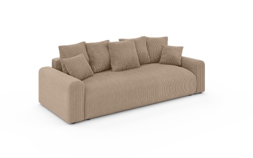Nowoczesna sofa z funkcją spania Meva Small welur capuccino